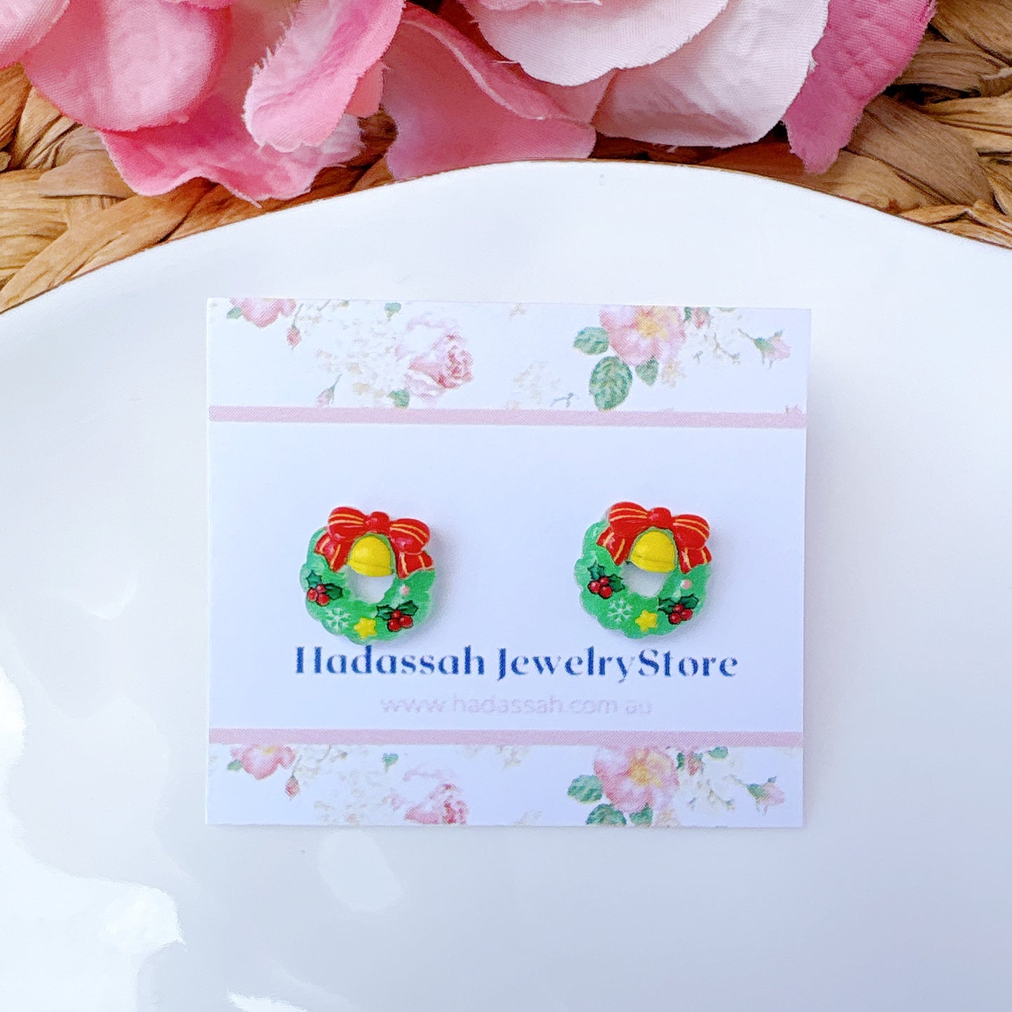 Snowman Christmas Joy Surgical Steel Hypoallergenic Stud Earrings