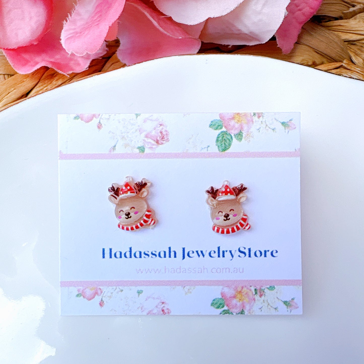 Snowman Christmas Joy Surgical Steel Hypoallergenic Stud Earrings