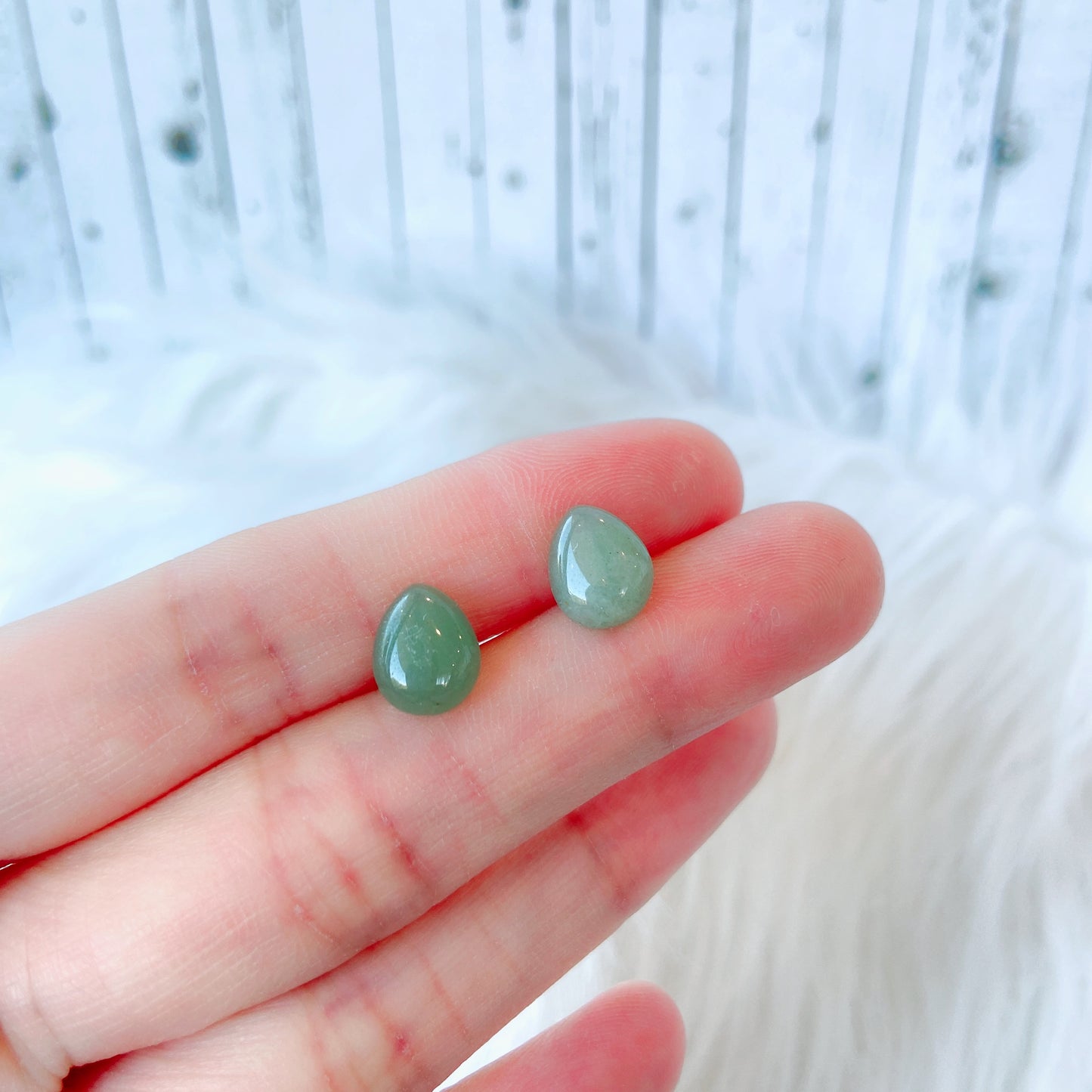 Aventurine 8 x 10mm Teardrop Natural Stone Earrings