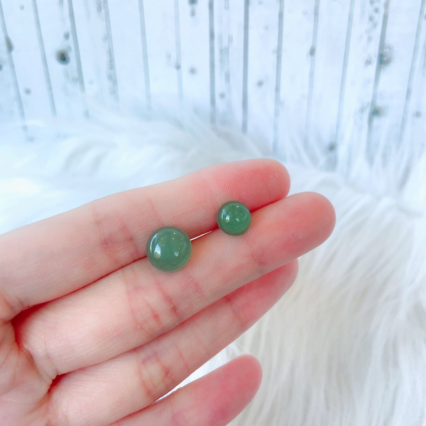 Aventurine 8mm/10mm Round Natural Stone Earrings