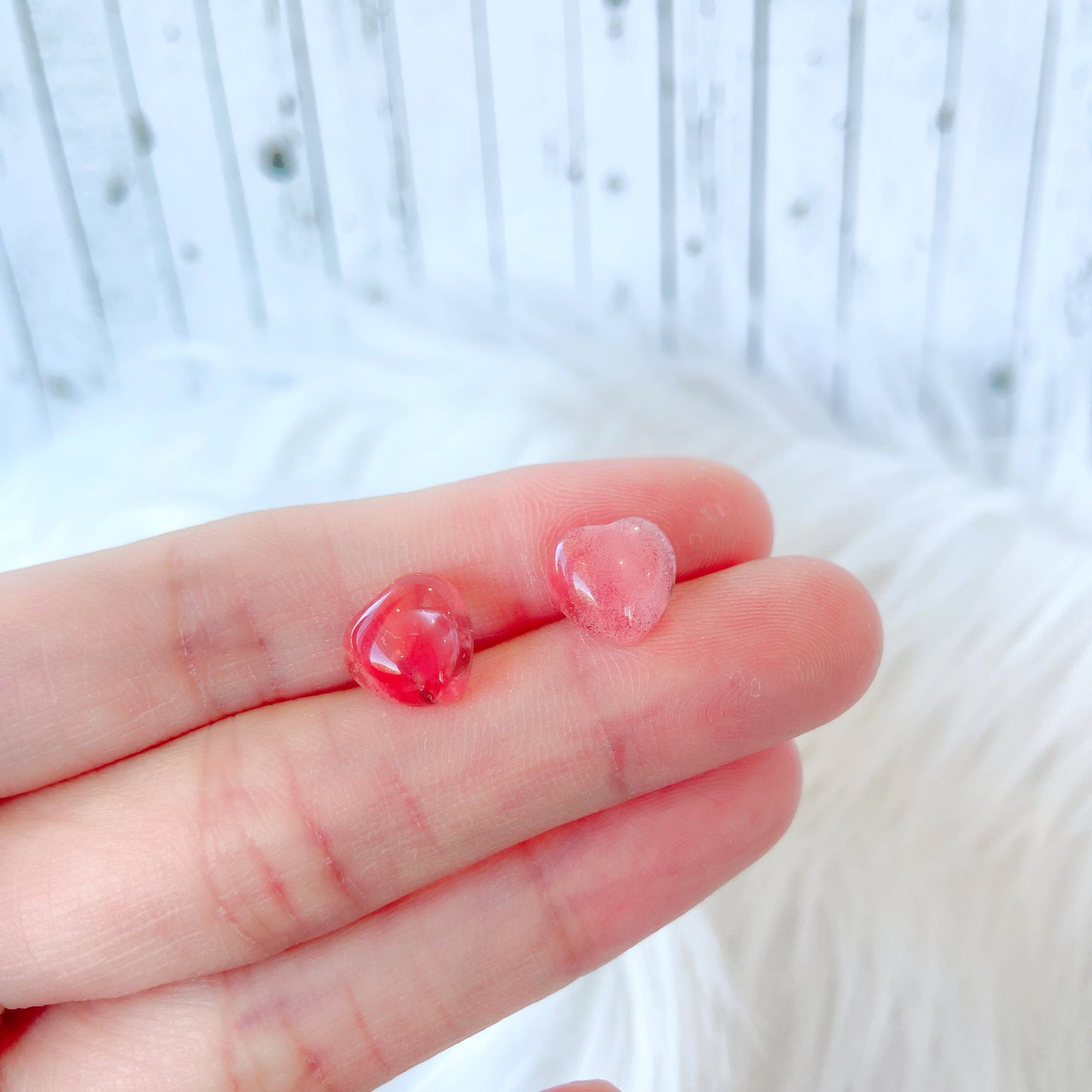 Strawberry Quartz 10mm Heart Natural Stone Earrings