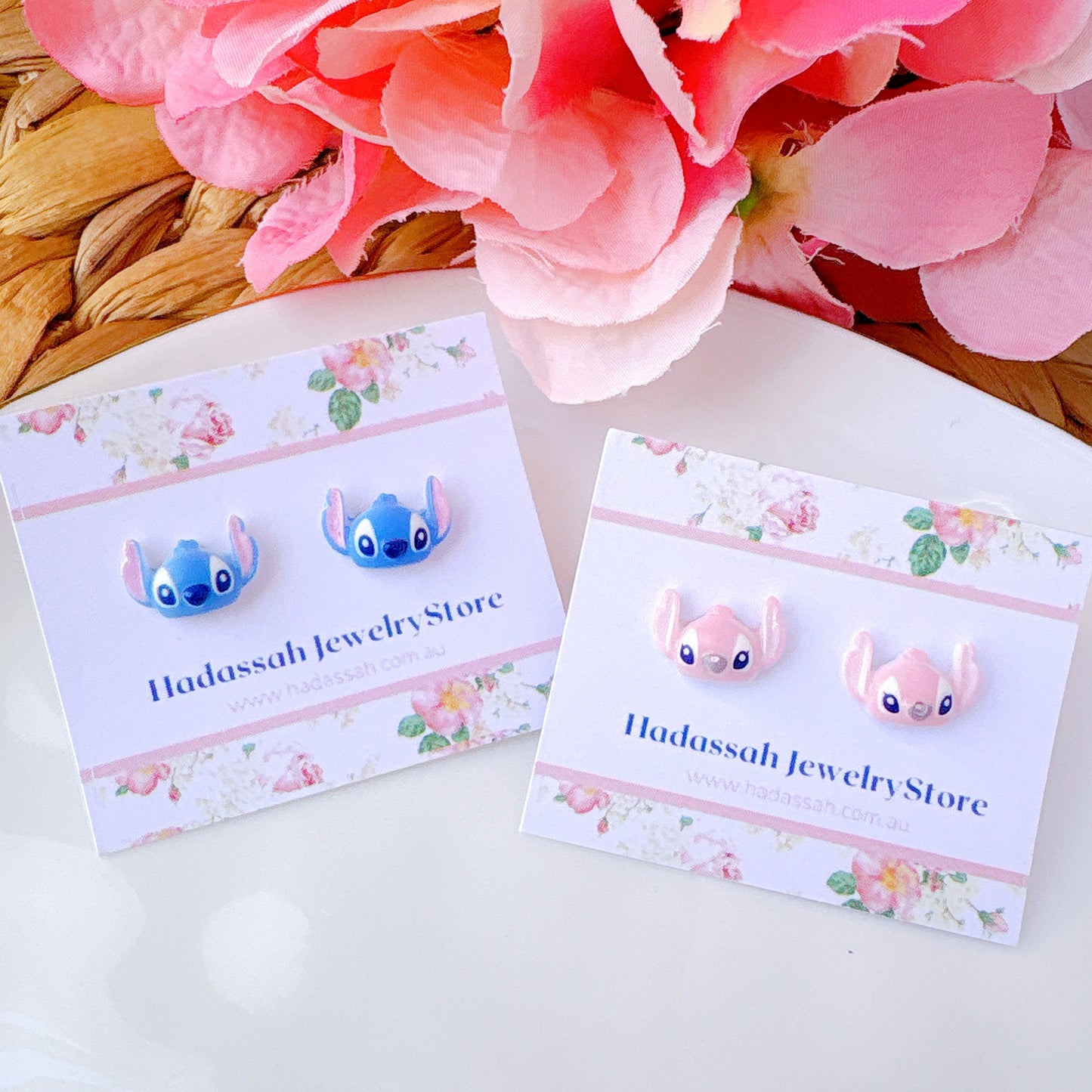 Stitch and Angel Inspired Stud Earrings