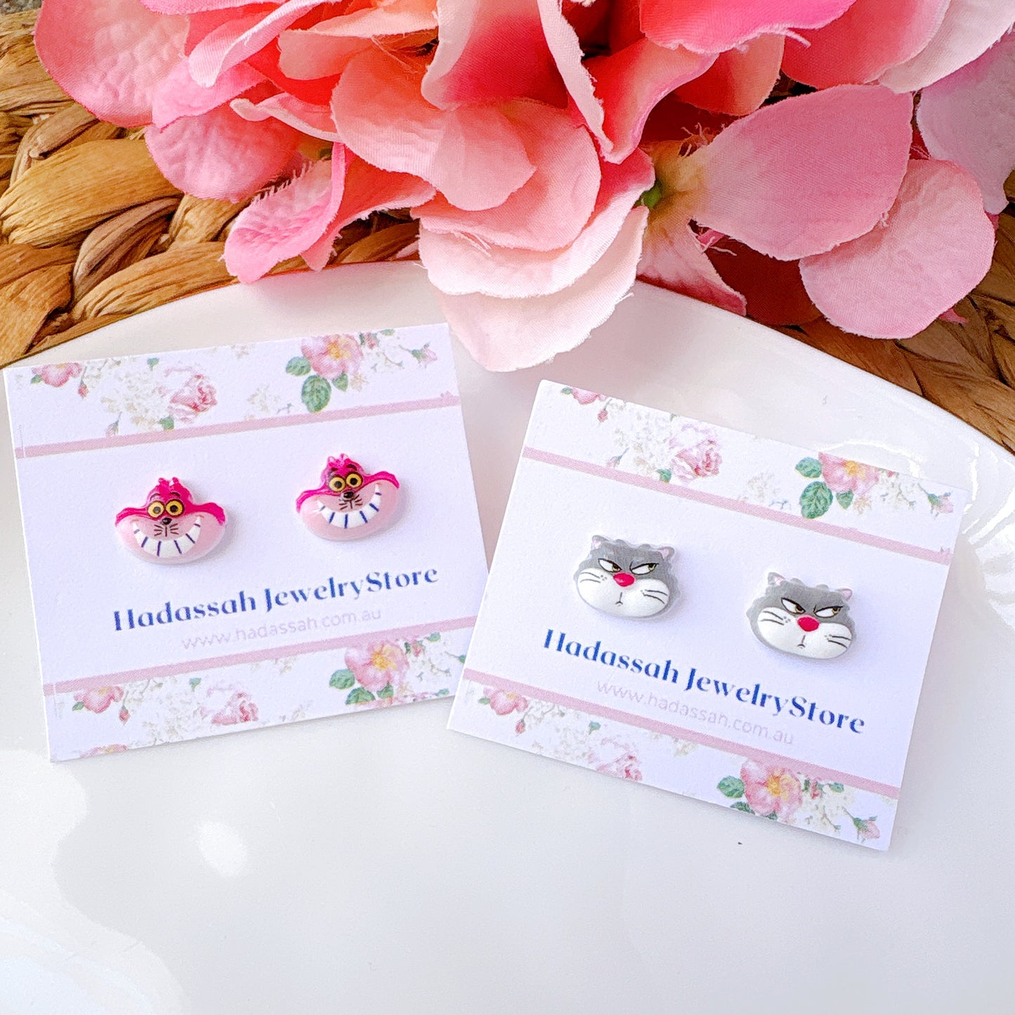 Cinderella Lucifer Cat Inspired Hypoallergenic Stud Earrings