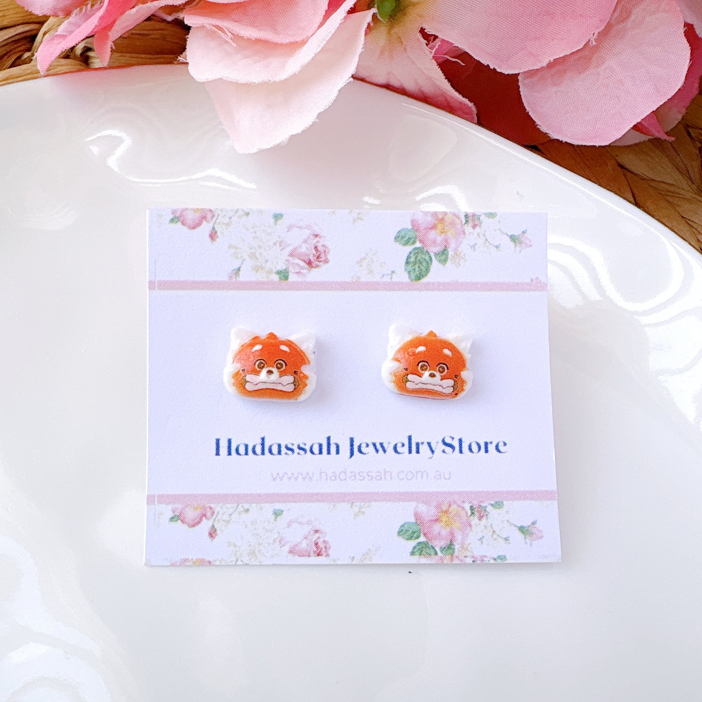 Red Panda Turning Red Inspired Hypoallergenic Stud Earrings