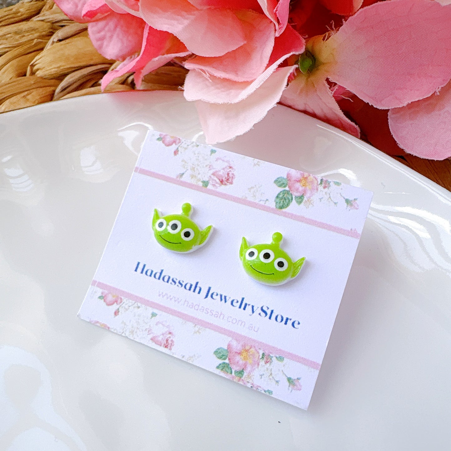 Little Green Man Toy Story Inspired Hypoallergenic Stud Earrings