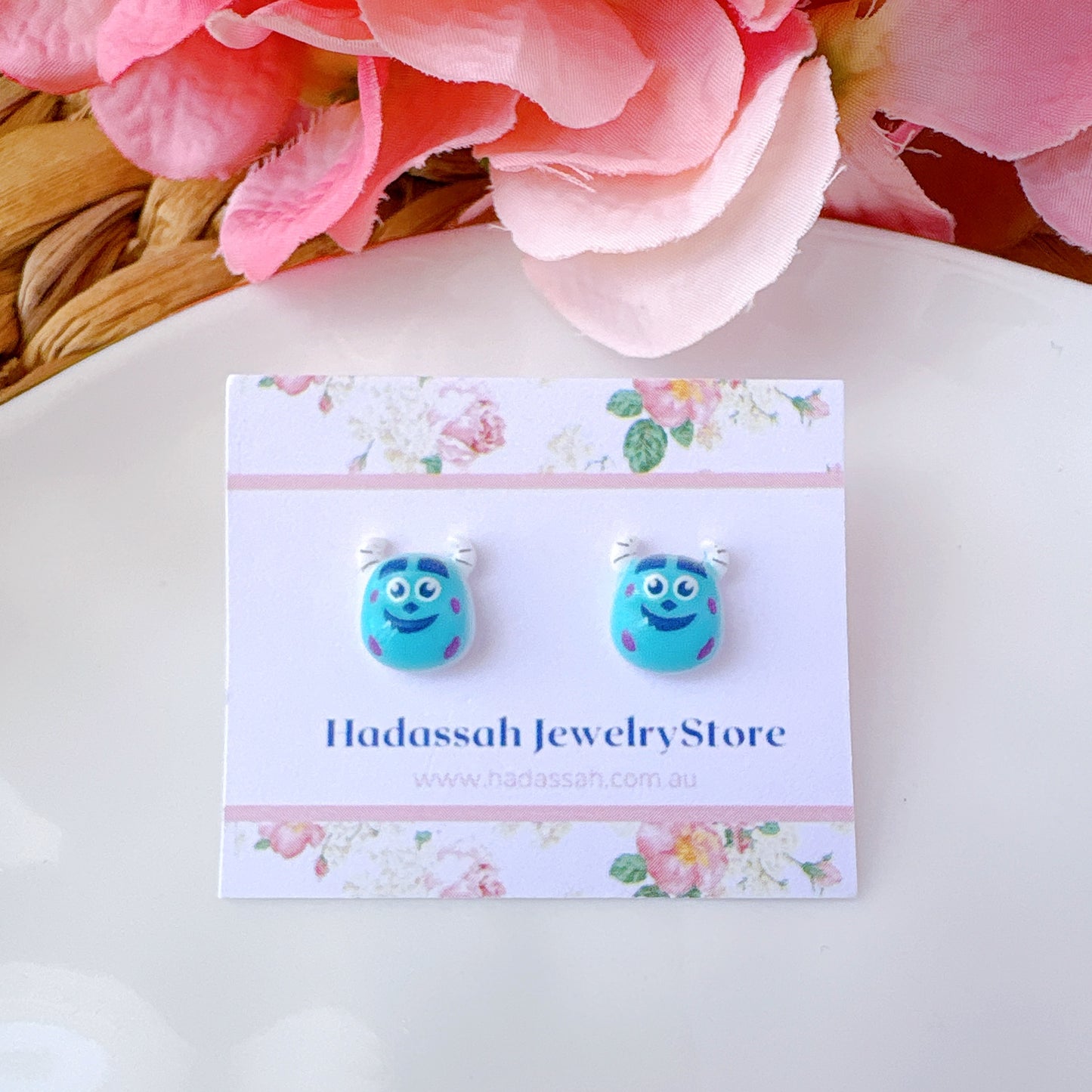 Sully Monsters University Inspired Hypoallergenic Stud Earrings