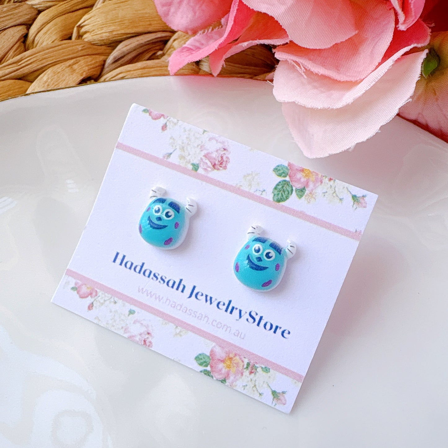 Sully Monsters University Inspired Hypoallergenic Stud Earrings