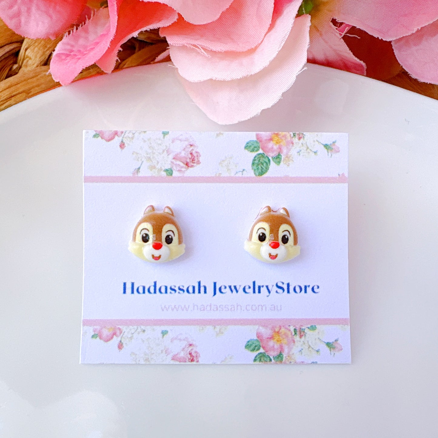 Chip And Dale Inspired Hypoallergenic Stud Earrings
