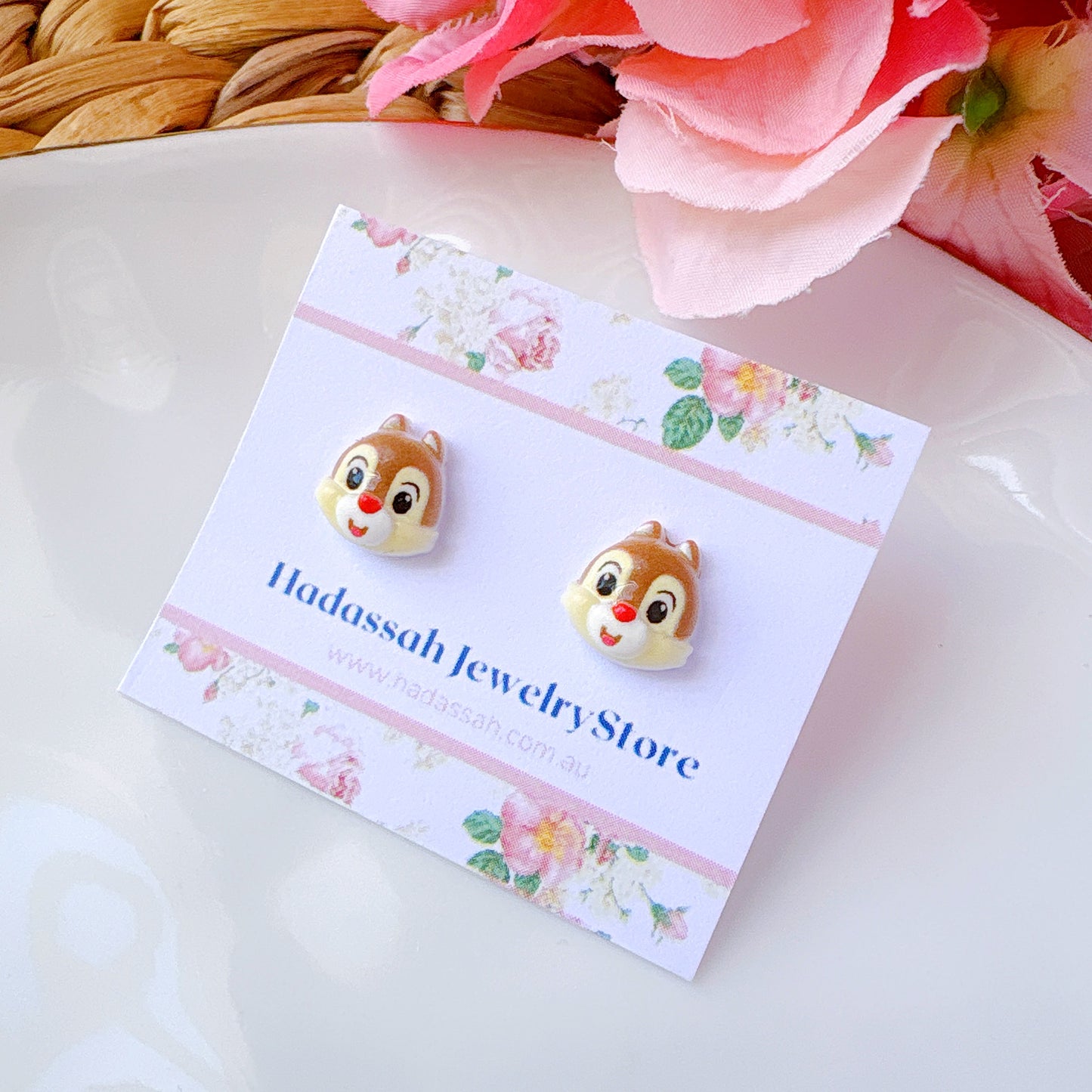 Chip And Dale Inspired Hypoallergenic Stud Earrings