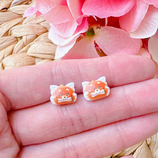 Red Panda Turning Red Inspired Hypoallergenic Stud Earrings
