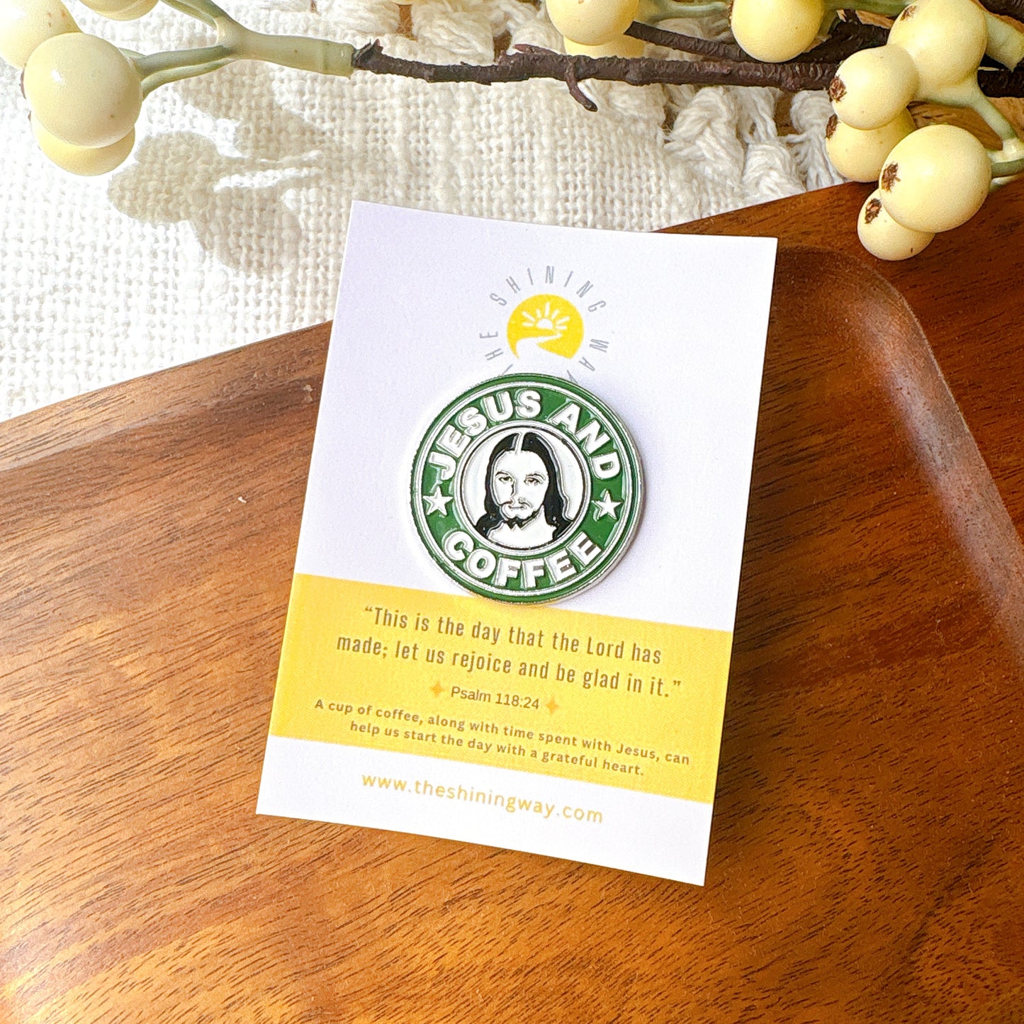 Jesus and Coffee Enamel Pin