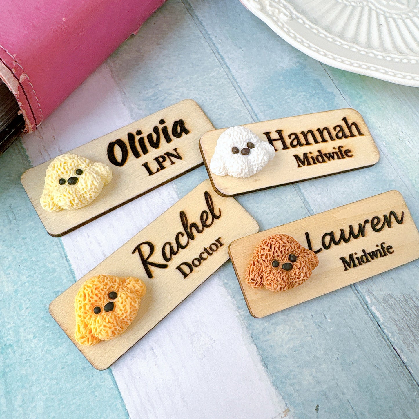 3D Brown Poodle Puppy Dog Personalized Personalized Name Tag