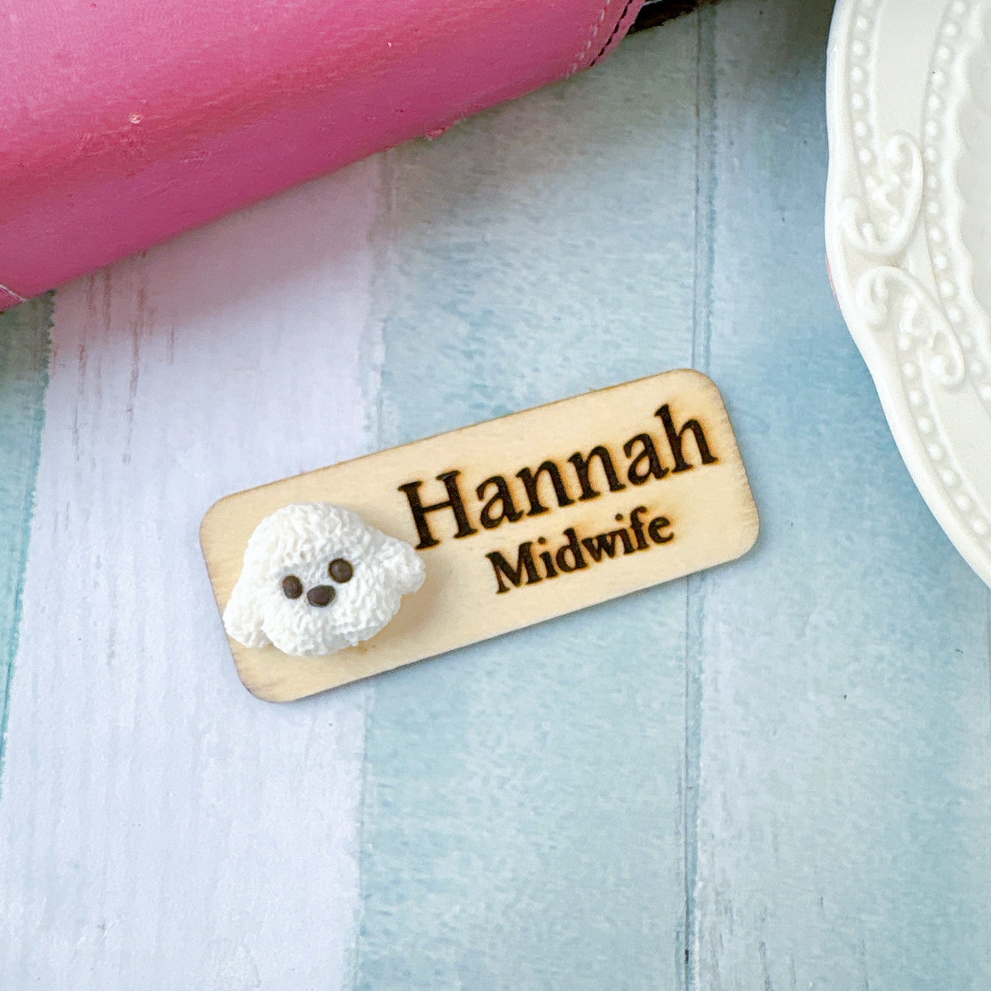 3D Brown Poodle Puppy Dog Personalized Personalized Name Tag