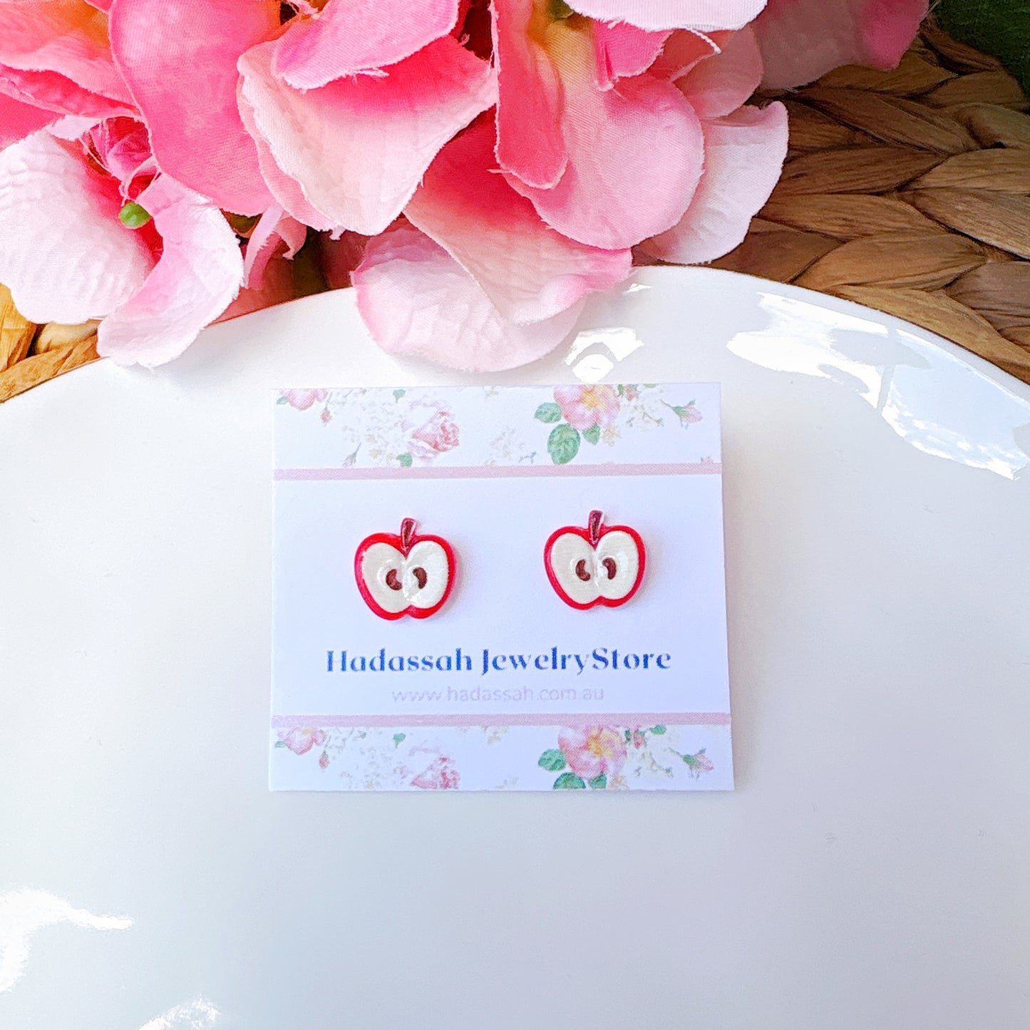 Apple Fruit Stud Earrings