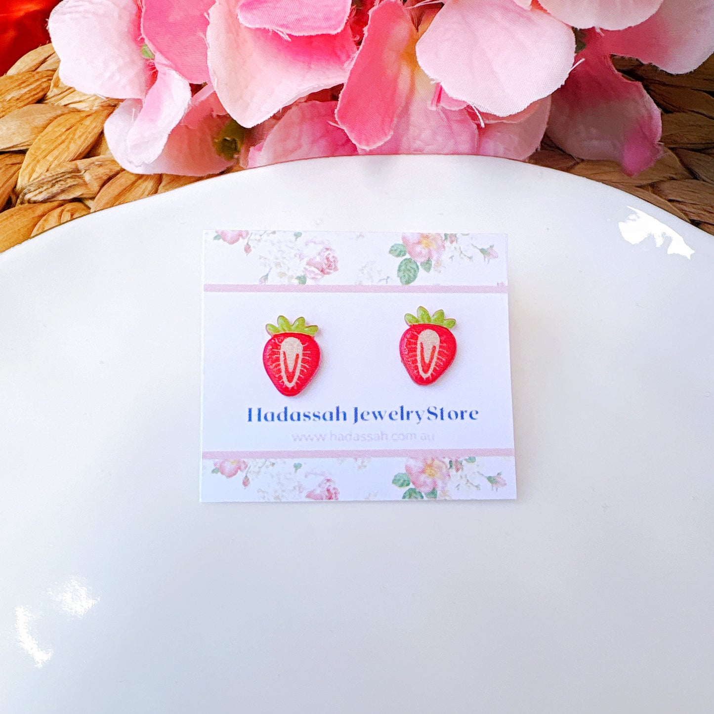 Strawberry Fruit Stud Earrings