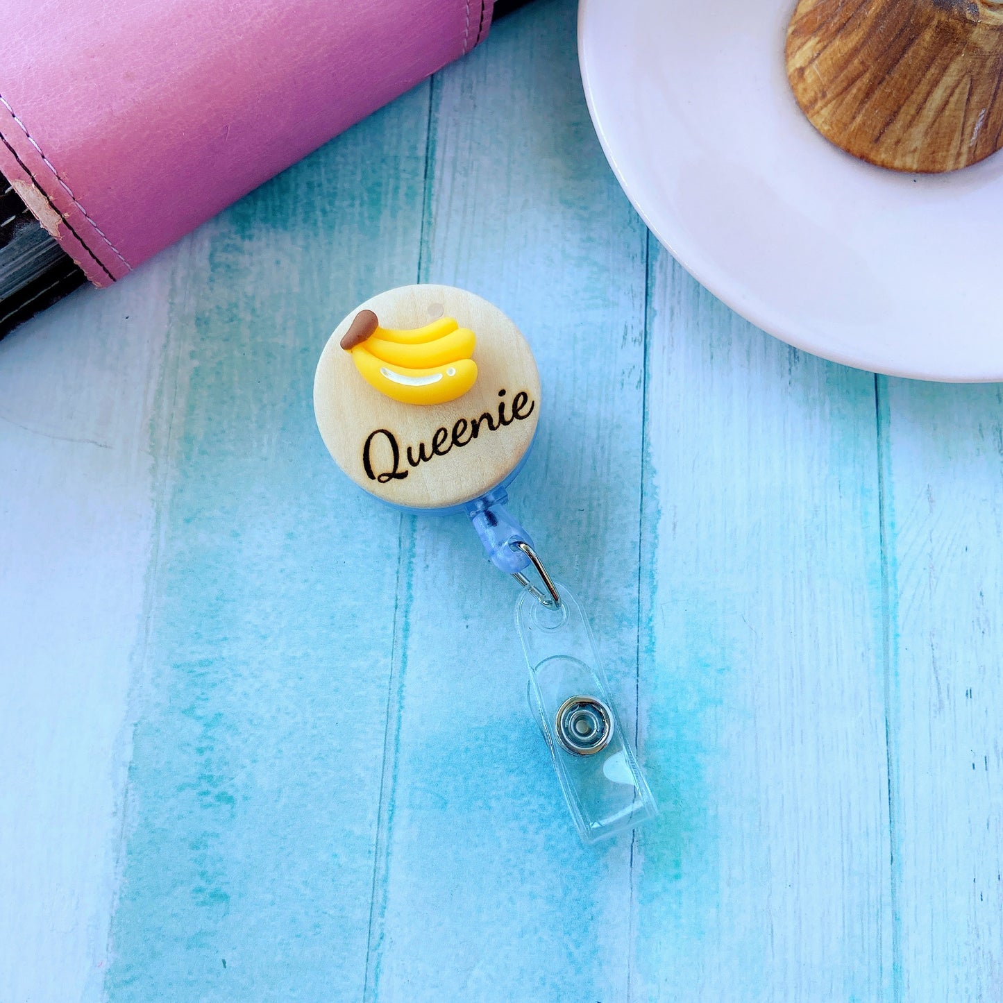 3D Banana Fruit Personalized Name Badge Reel