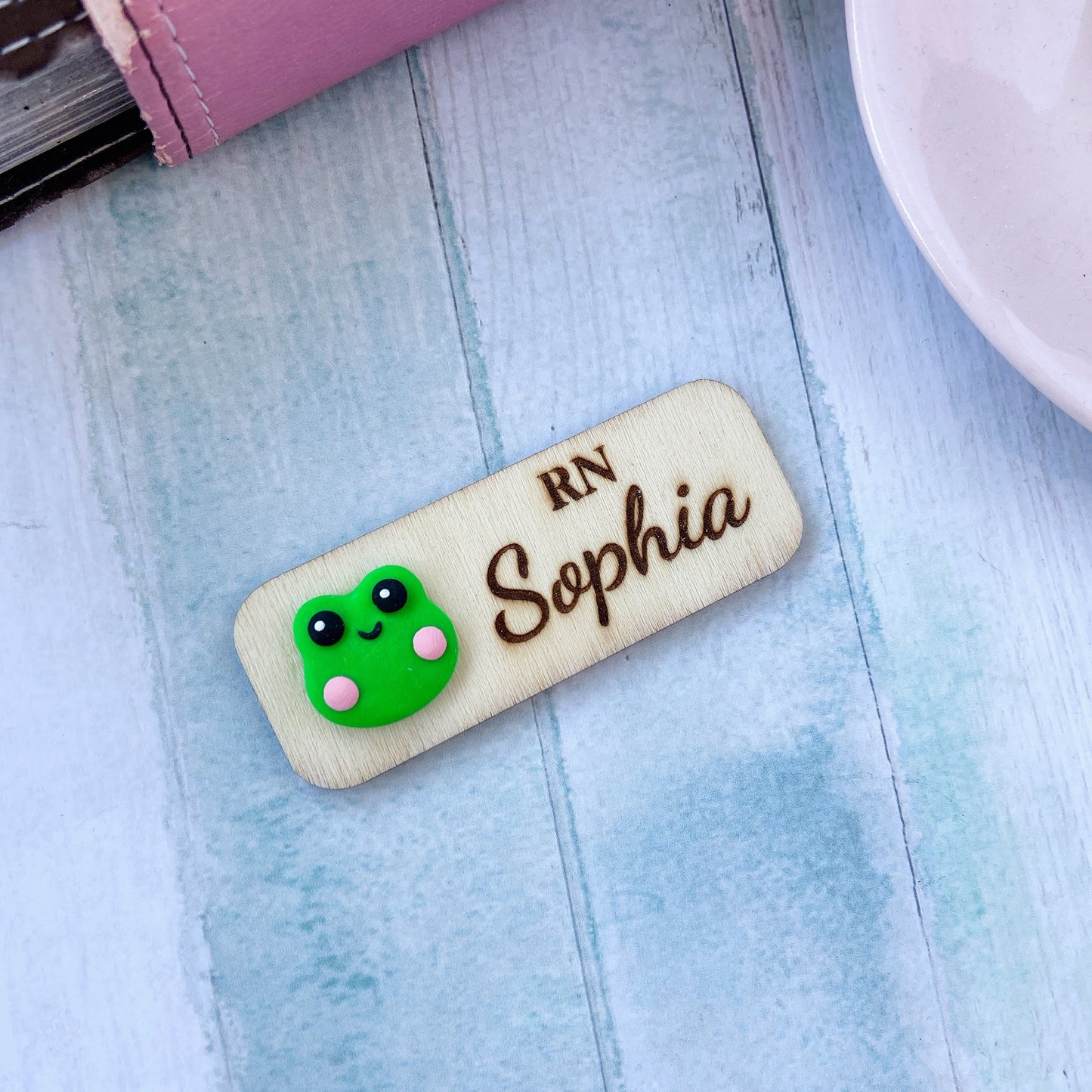 Handmade 3D Frog Personalised Name Tag