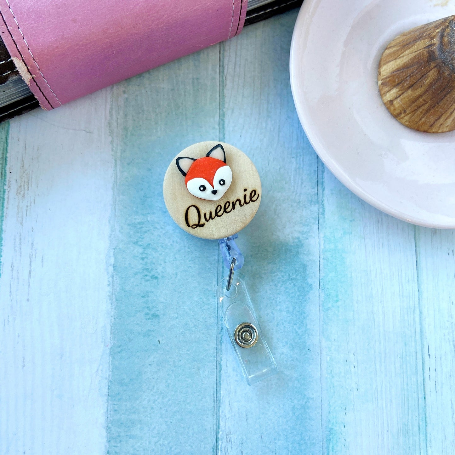 Handmade 3D Frog Personalized Name Badge Reel