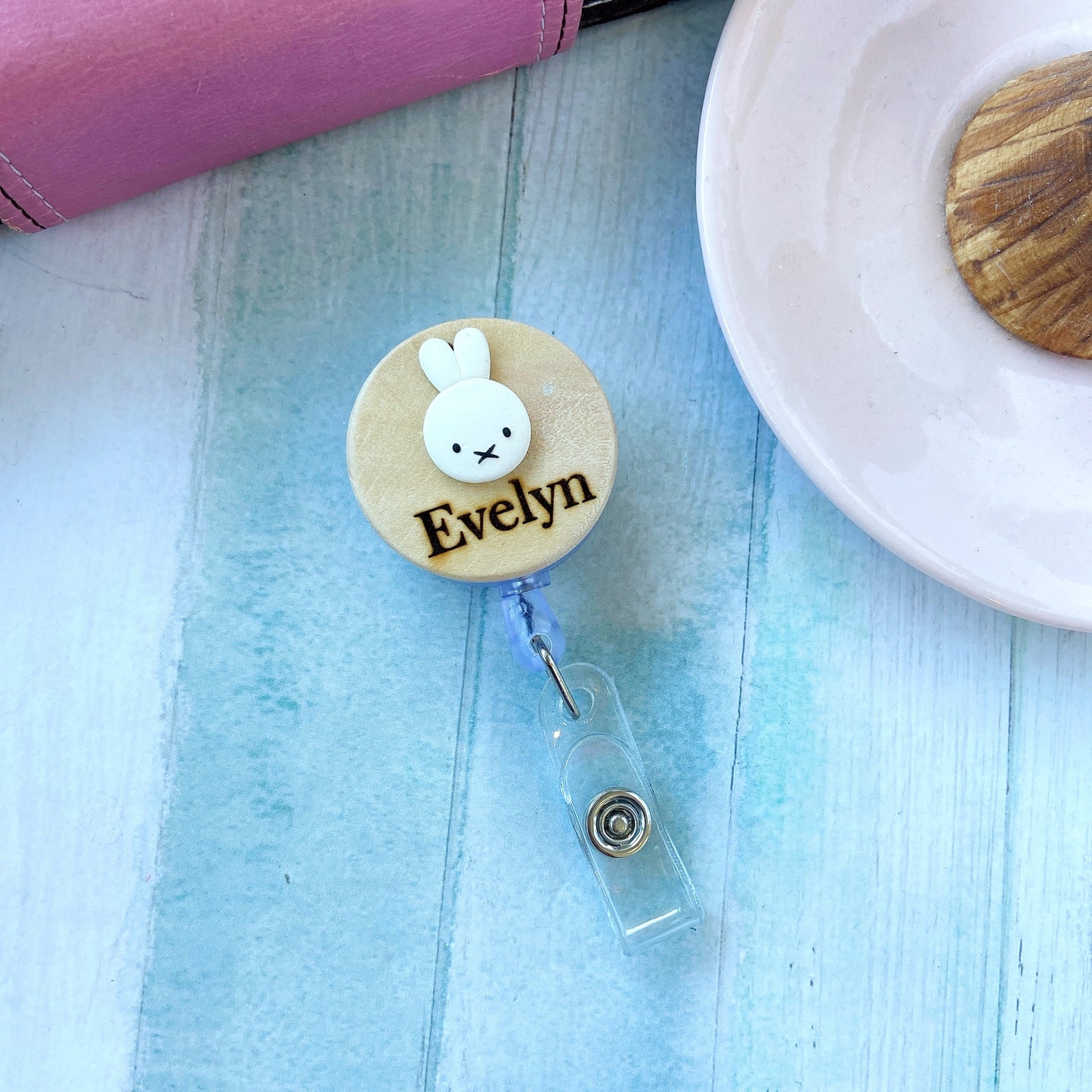 Handmade 3D Frog Personalized Name Badge Reel