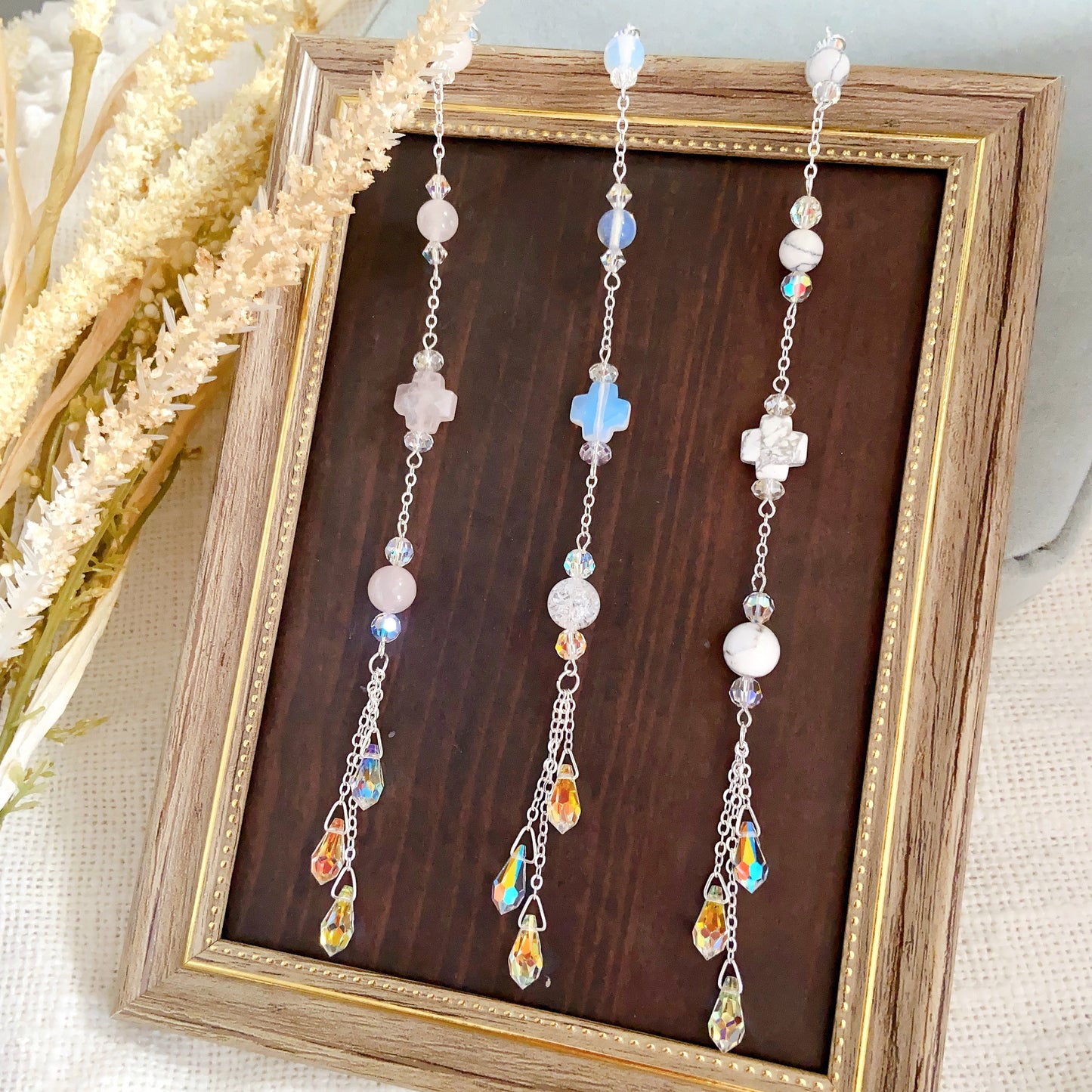 Crystal Car Charm Suncatcher | Rearview Mirror Hanging Ornament | Rainbow Prism Beaded Decoration