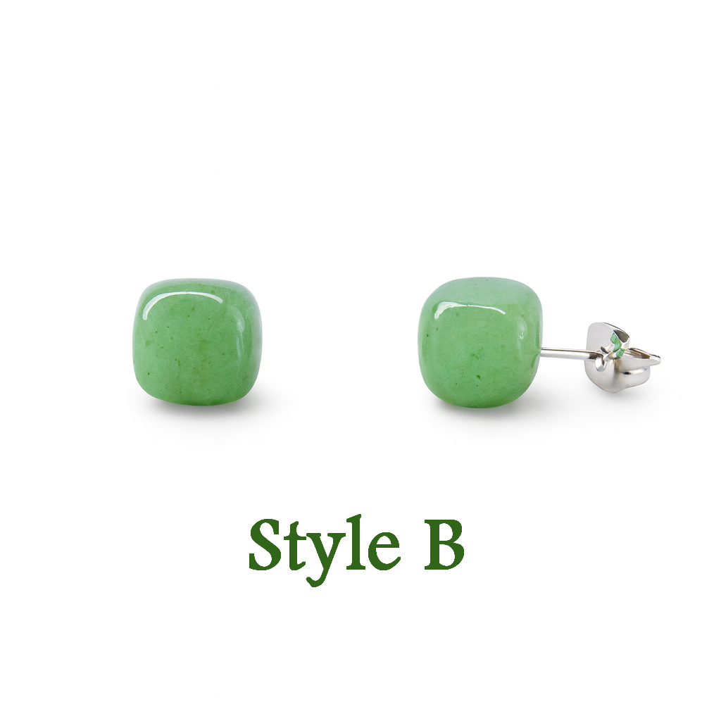 Tumbled Gray Labradorite Natural Stone Earrings