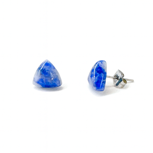 Lapis lazuli 10mm Triangle Natural Stone Earrings