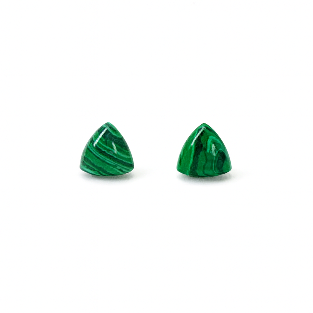 Malachite 10mm Triangle Natural Stone Earrings