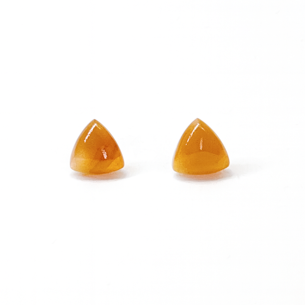 Orange Agate 10mm Triangle Natural Stone Earrings
