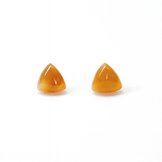 Orange Agate 10mm Triangle Natural Stone Earrings