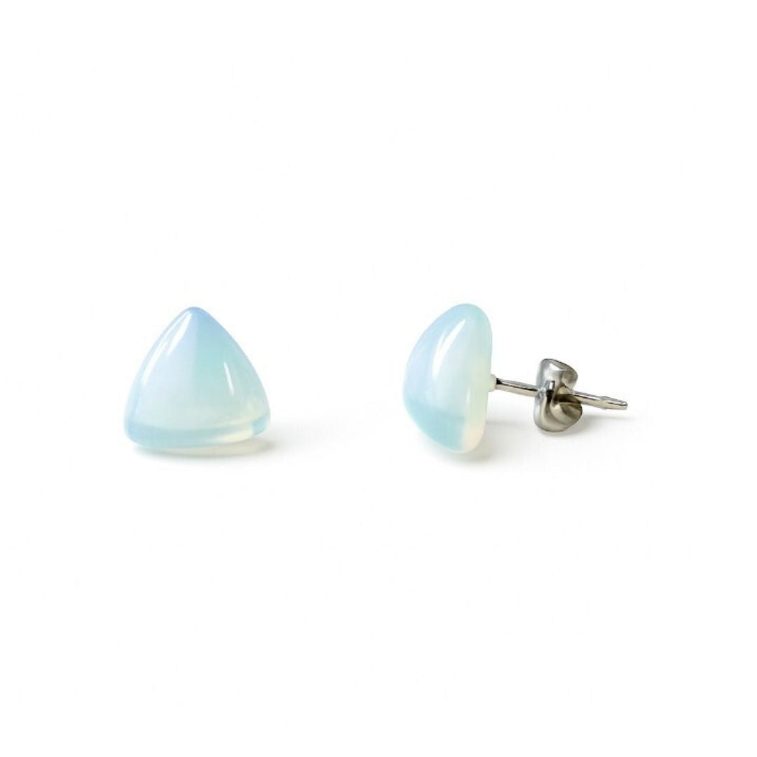Opalite 10mm Triangle Natural Stone Earrings