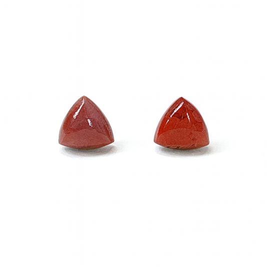 Red Jasper 10mm Triangle Natural Stone Earrings