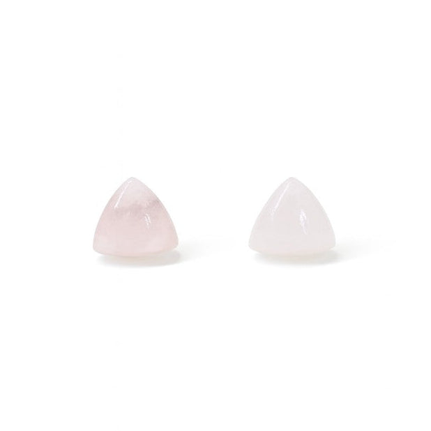 Rose Quartz 10mm Triangle Natural Stone Earrings