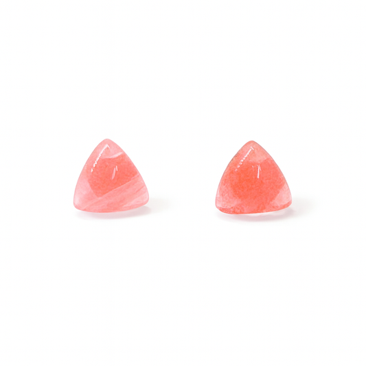 Strawberry Quartz 10mm Triangle Natural Stone Earrings