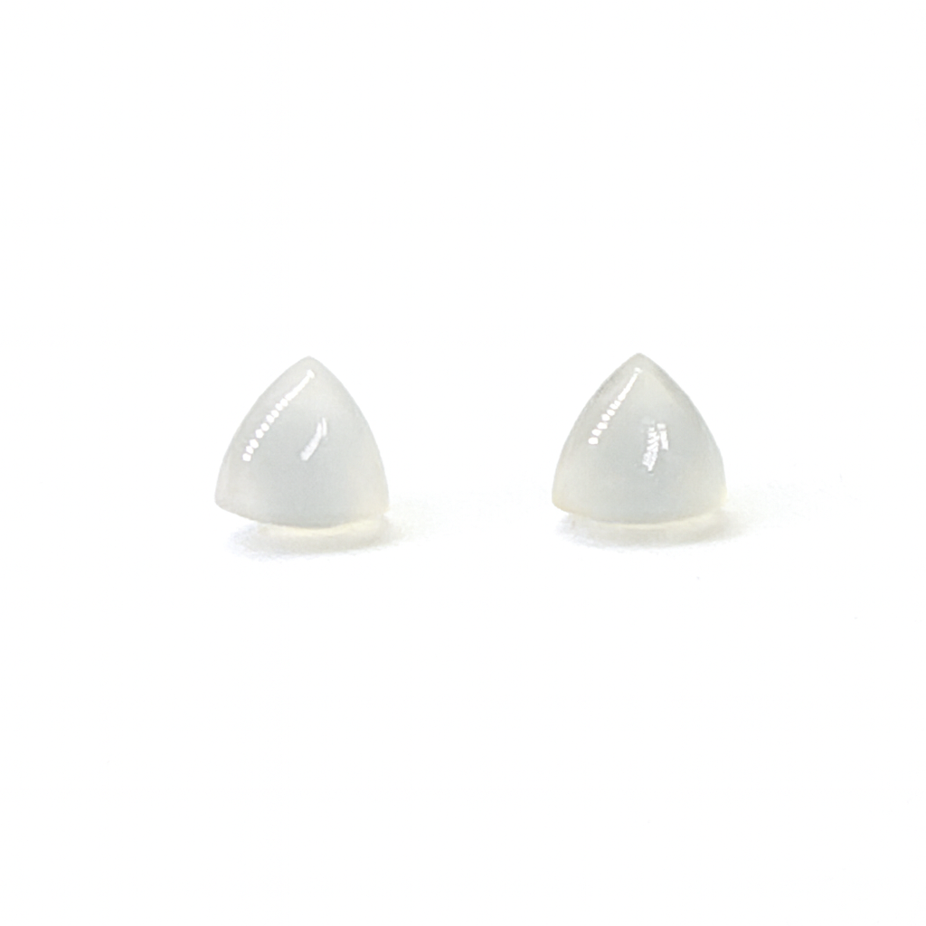 White Crystal 10mm Triangle Natural Stone Earrings