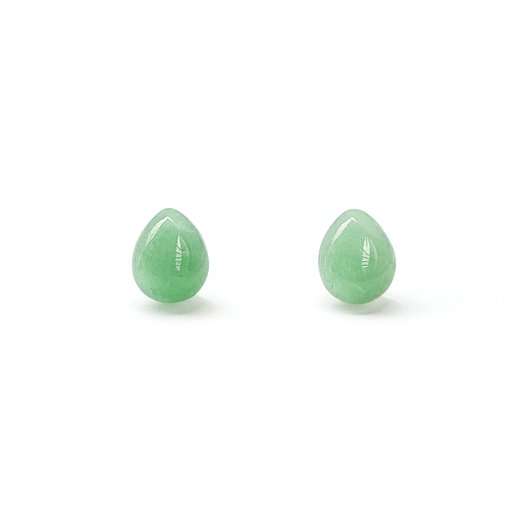 Aventurine 8 x 10mm Teardrop Natural Stone Earrings
