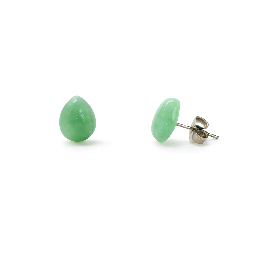 Aventurine 8 x 10mm Teardrop Natural Stone Earrings