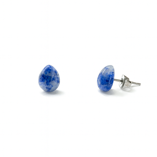 Lapis lazuli 8 x 10mm Teardrop Natural Stone Earrings
