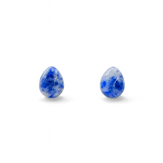 Lapis lazuli 8 x 10mm Teardrop Natural Stone Earrings