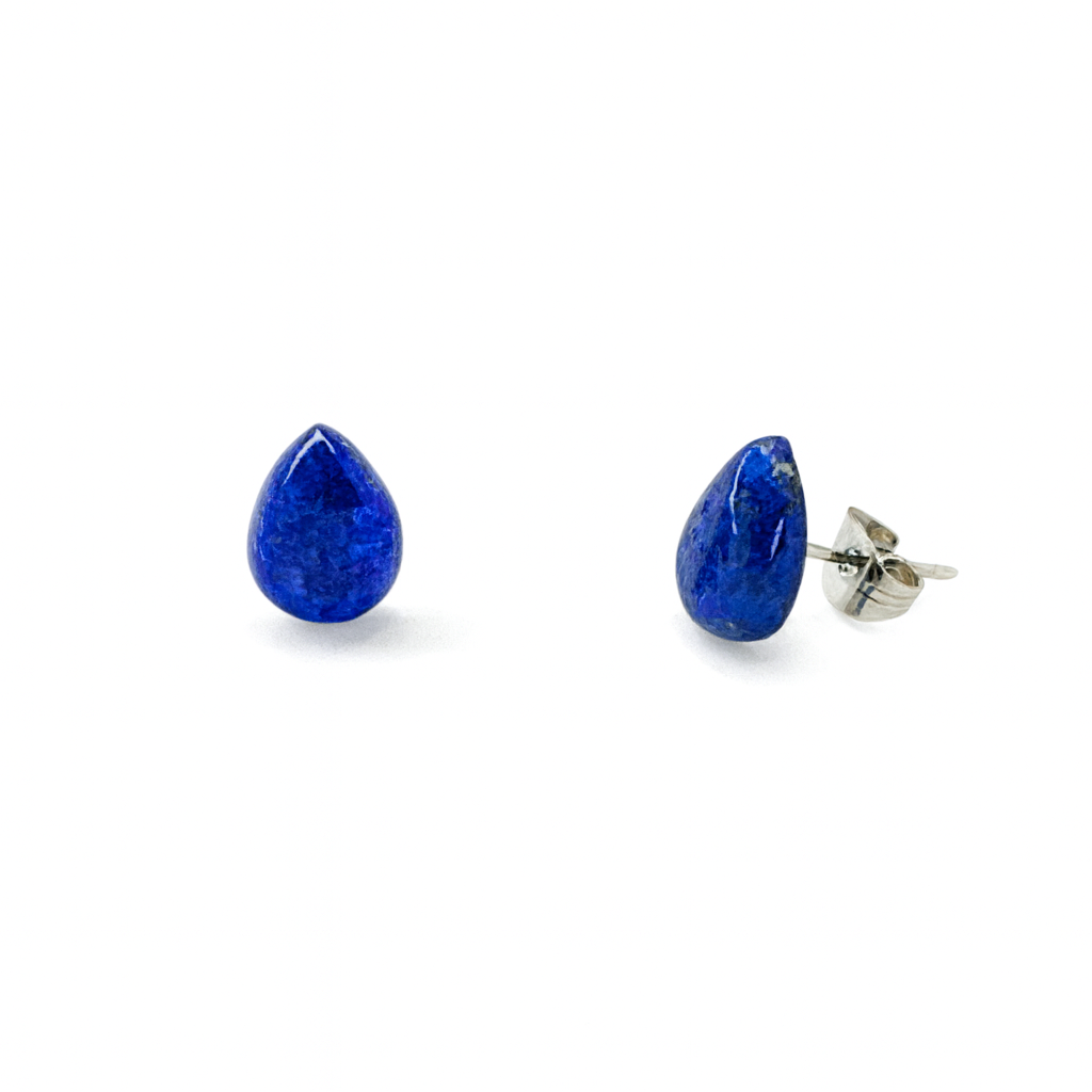 Lazurite 8 x 10mm Teardrop Natural Stone Earrings