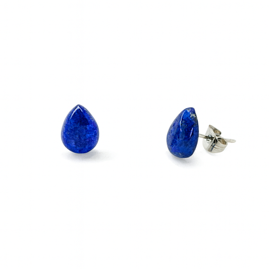 Lazurite 8 x 10mm Teardrop Natural Stone Earrings