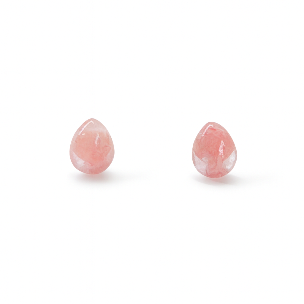 Strawberry Quartz 8 x 10mm Teardrop Natural Stone Earrings