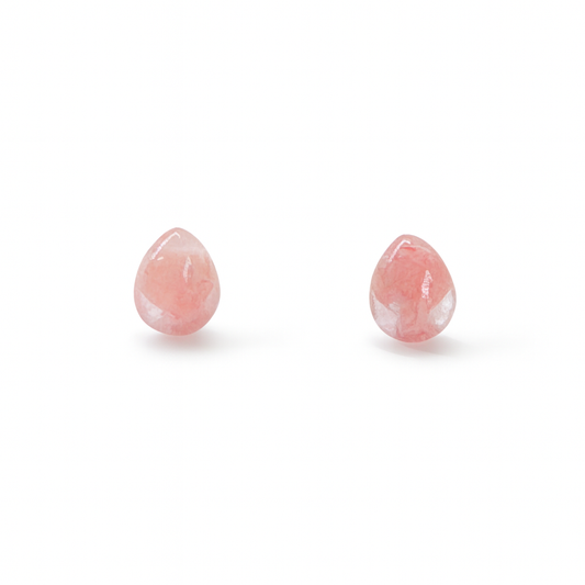 Strawberry Quartz 8 x 10mm Teardrop Natural Stone Earrings