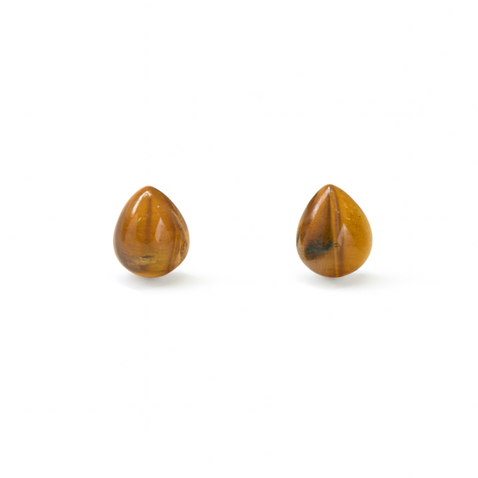 Tiger Eyes 8 x 10mm Teardrop Natural Stone Earrings