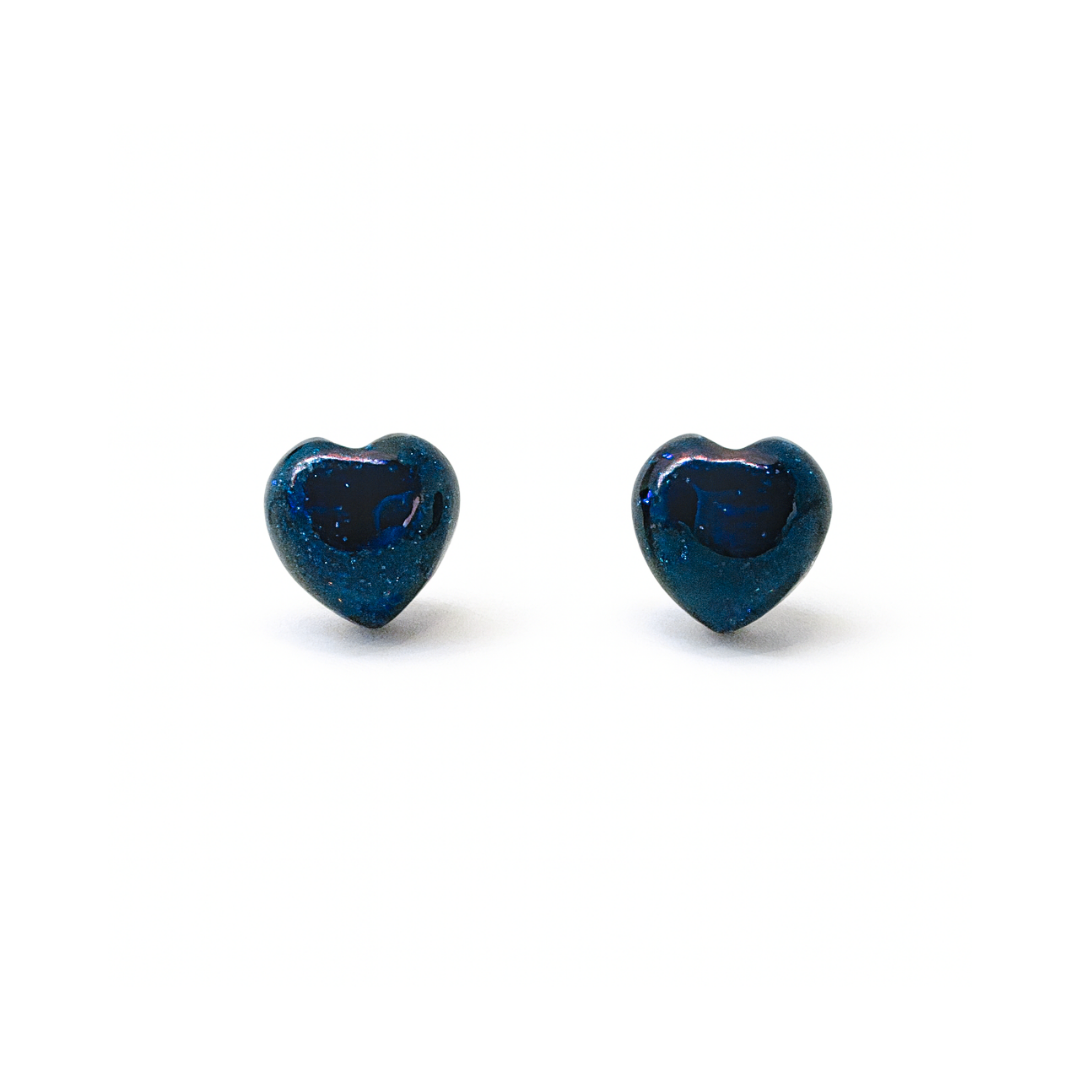 Blue Sandstone 10mm Heart Natural Stone Earrings