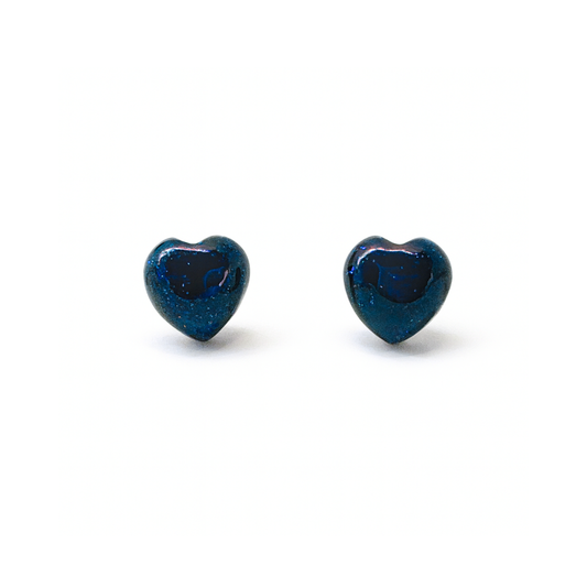 Blue Sandstone 10mm Heart Natural Stone Earrings