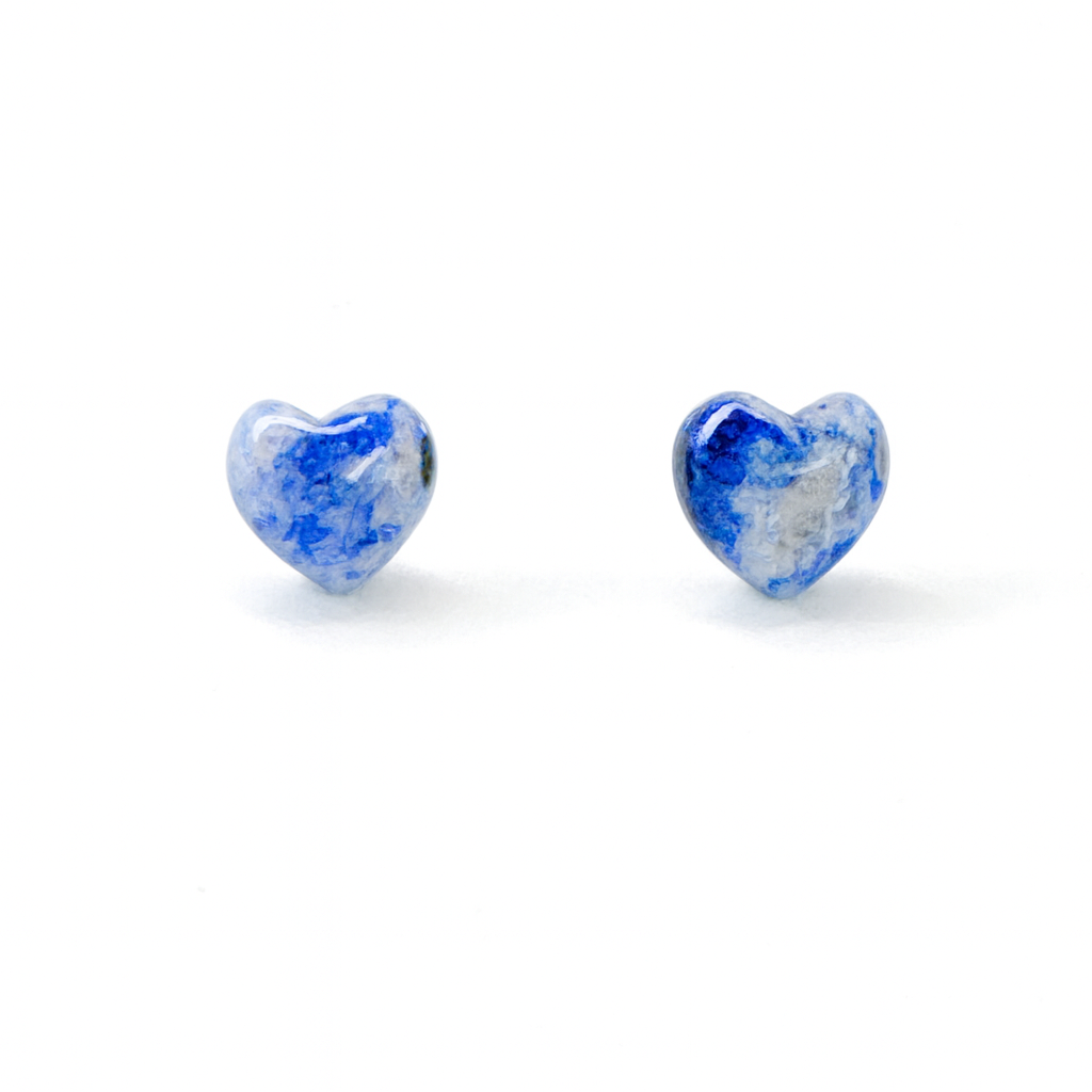 Lapis lazuli 10mm Heart Natural Stone Earrings