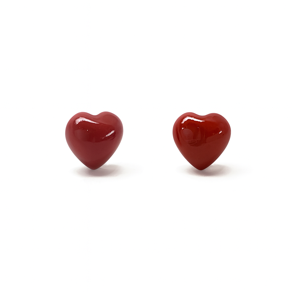 Red Jasper 10mm Heart Natural Stone Earrings