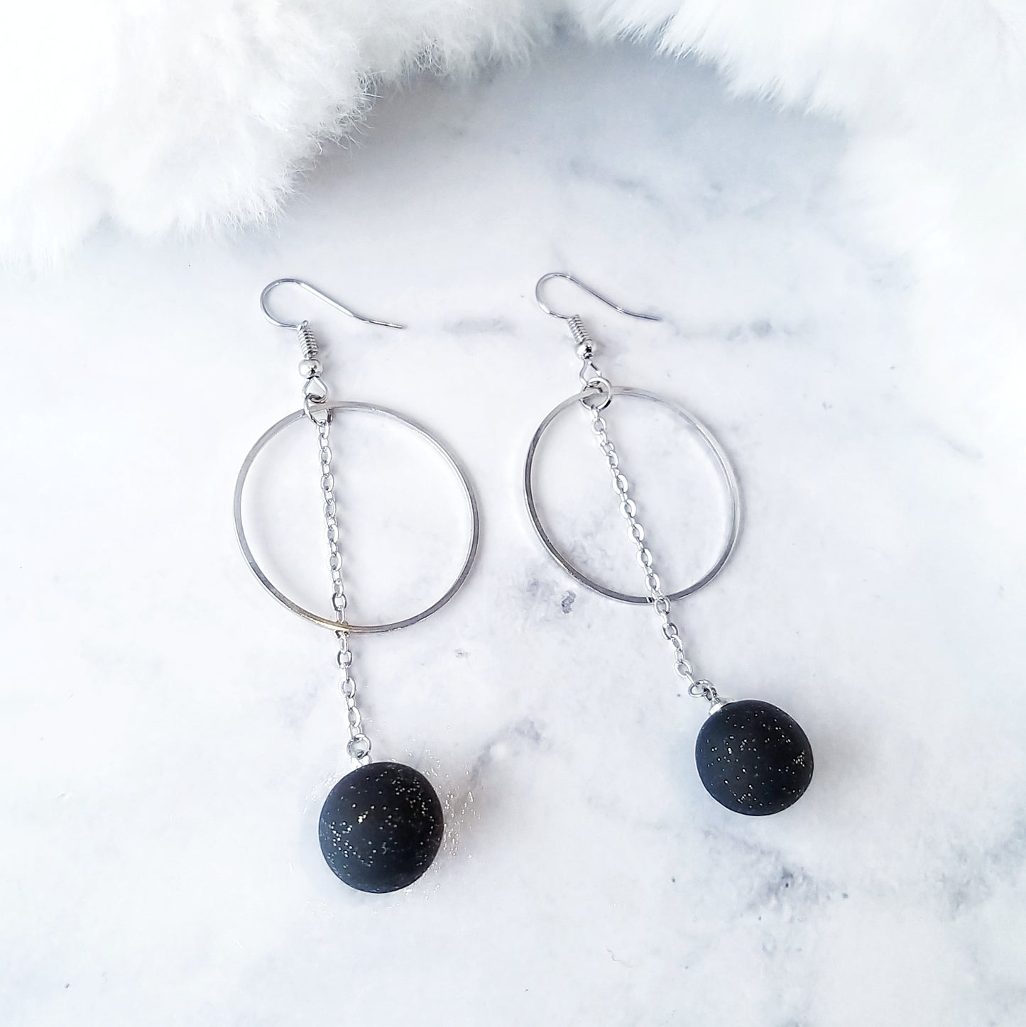 Celeste Gold Hoop Dangle Bead Earrings