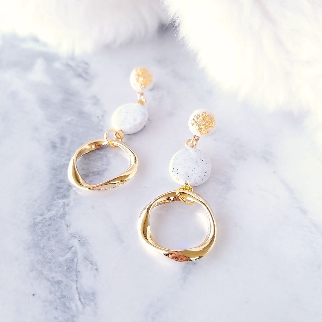 Gold Accented Double Circle Earrings