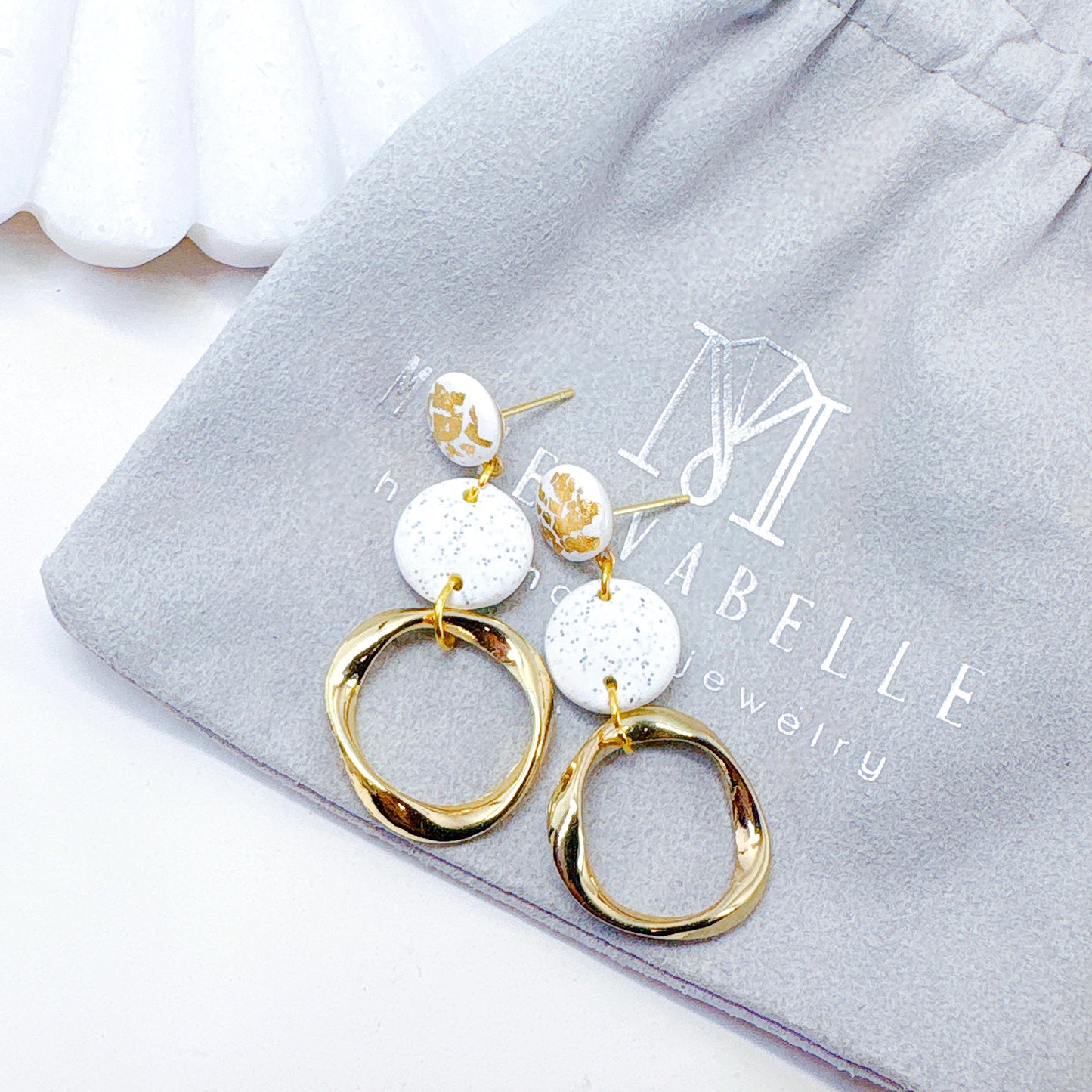 Gold Accented Double Circle Earrings